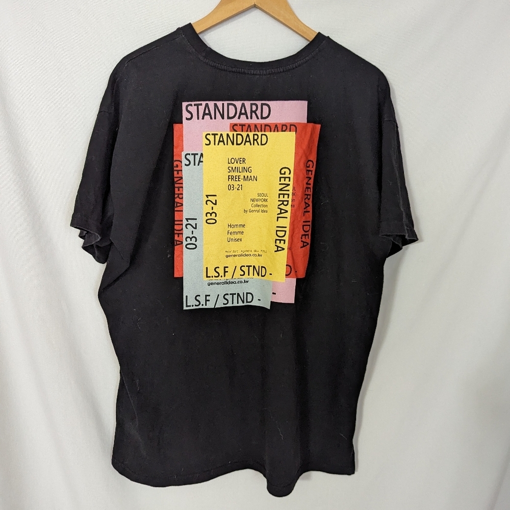 Standard by‎ General Idea Mens Black Colorful T-shirt Size Medium L.S.F